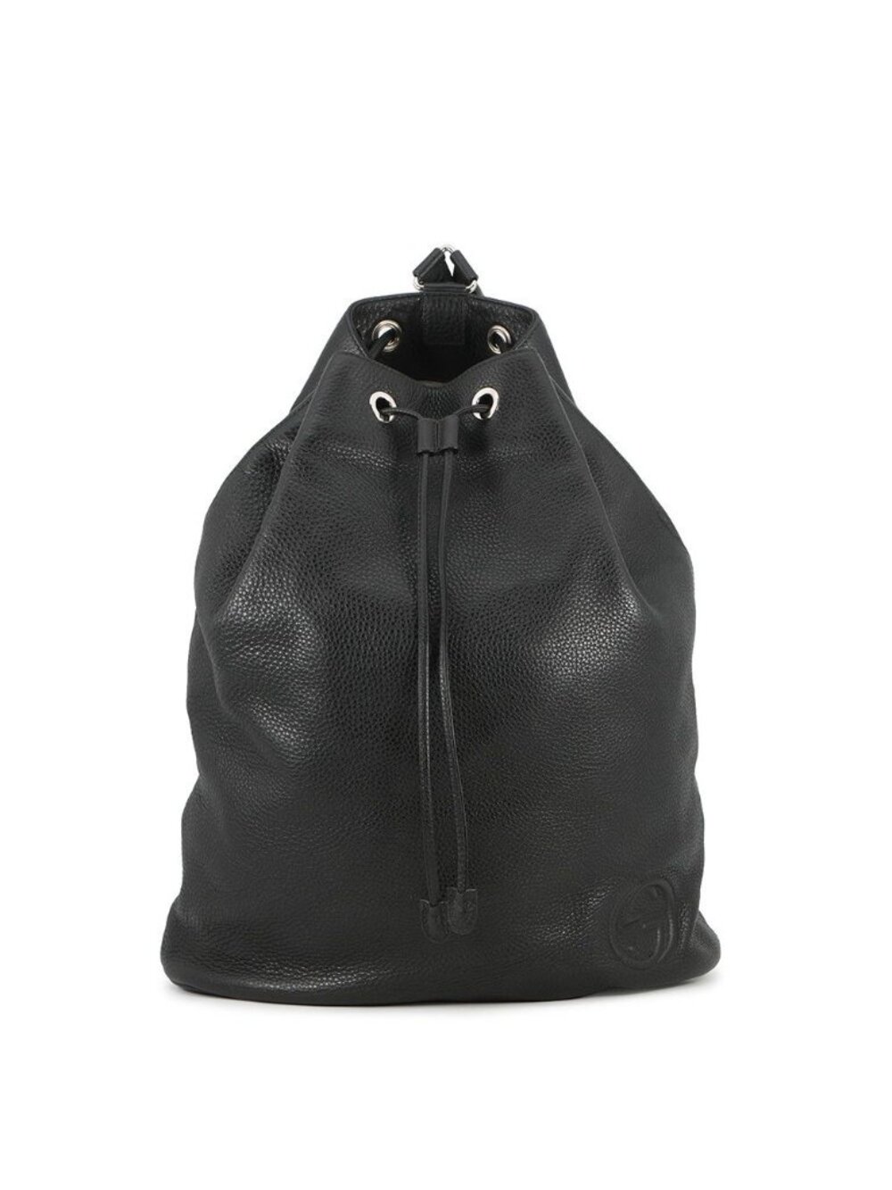 Gucci Soho Drawstring Backpack Leather Sac Black